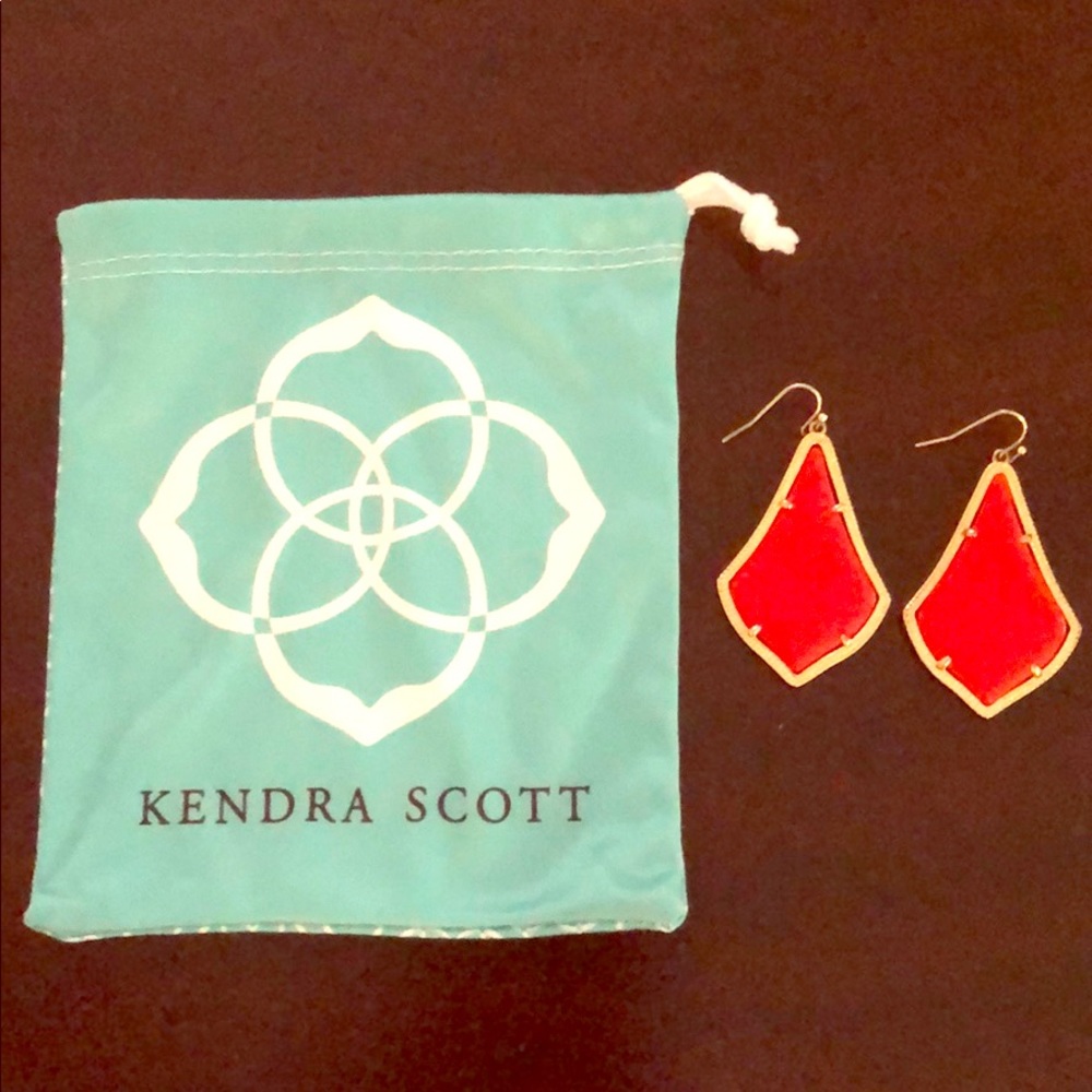 Kendra Scott bright red and gold earrings ❤️